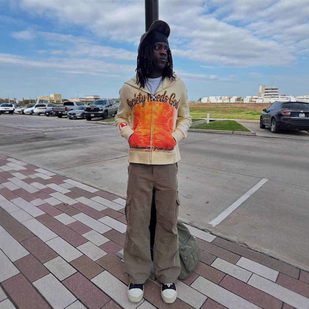 Street hip-hop style printed new loose and casual design, high-street niche hoodie sweatshirt