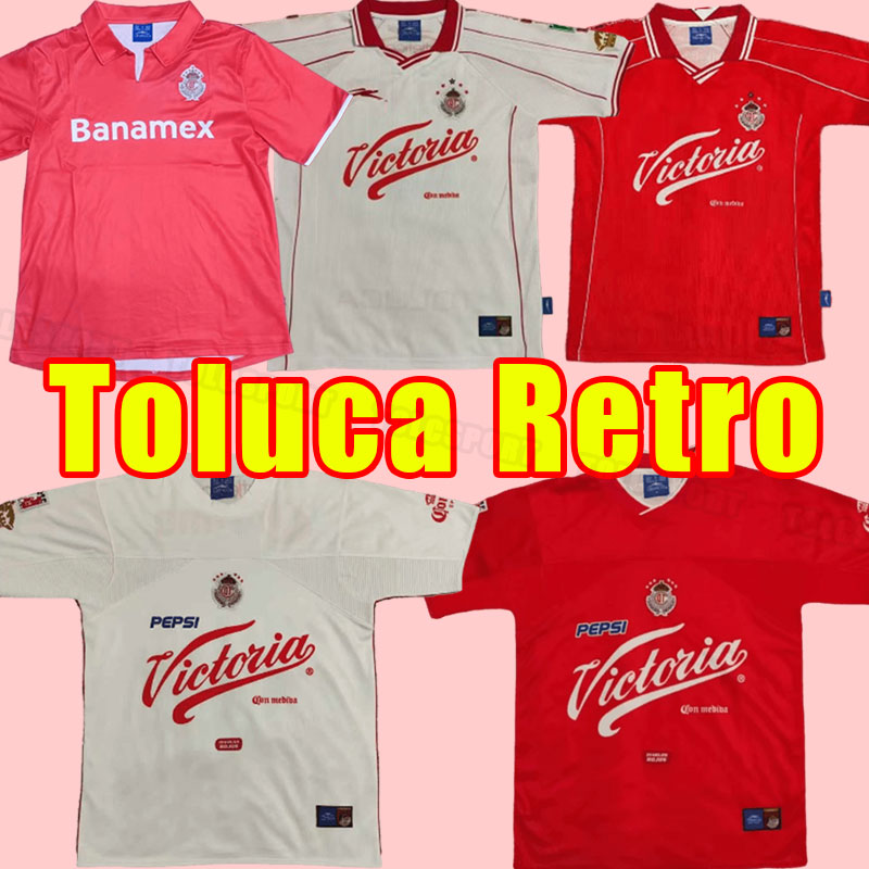 Retro Deportivo Toluca Mens Soccer Jerseys MORALES M. ARAUJO GUAME FER. NAVARRO BAEZA HUERTA 2000 2001 2004 2005 Football Shirt fans suits 04 05 99 00