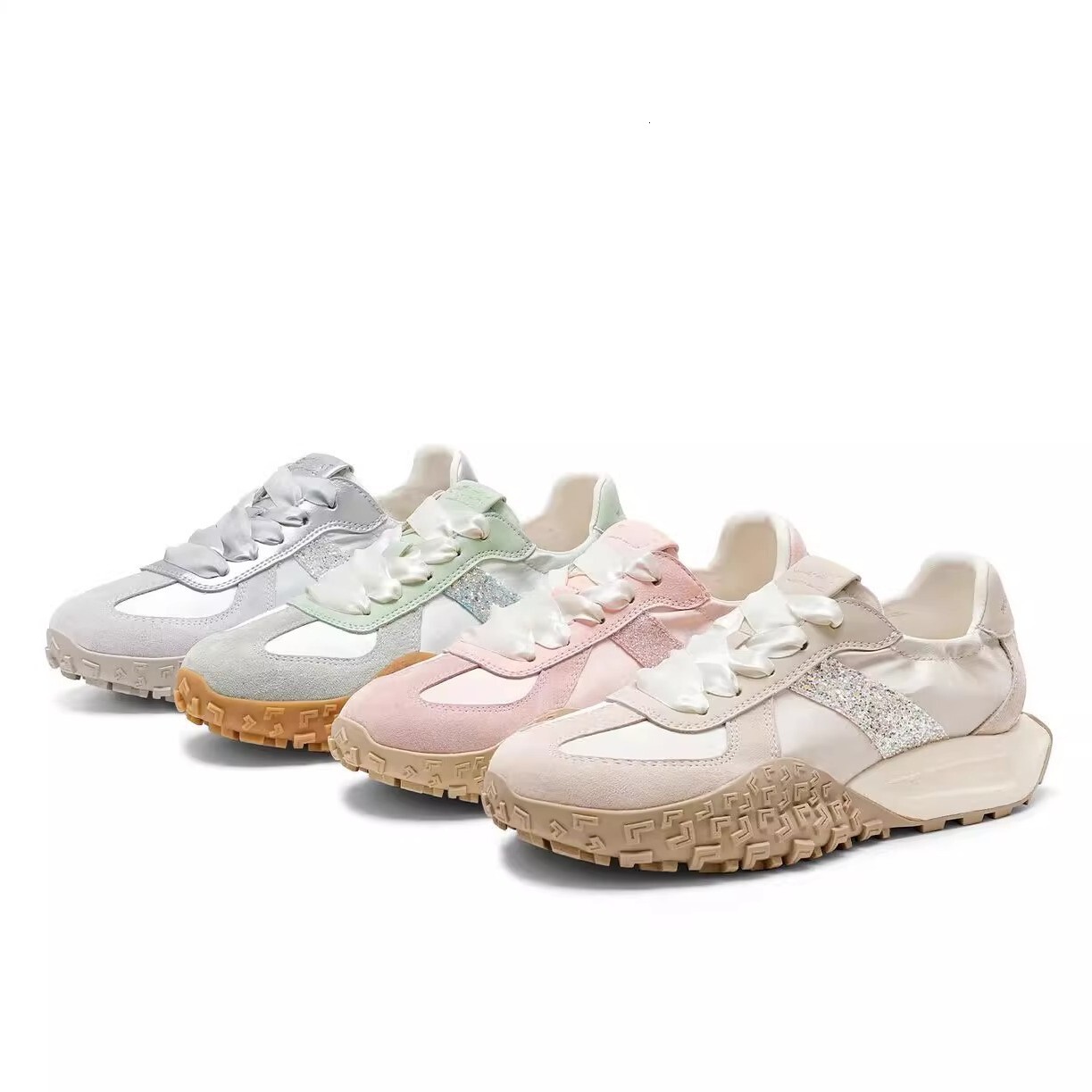 Designer Fashionable retro satin Forrest Gump shoes 2025spring and summer versatile new student breathable soft sole German training casual shoes for 