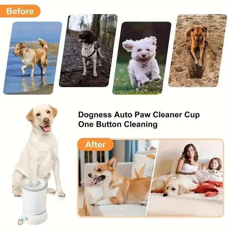 Automatic Pet Feet Washer Electrical Pet Paw Cleaner Pet Foot Cleaning Cup Portable Quick Low Noise Dog Cat Paw Cleaner Wash M250306