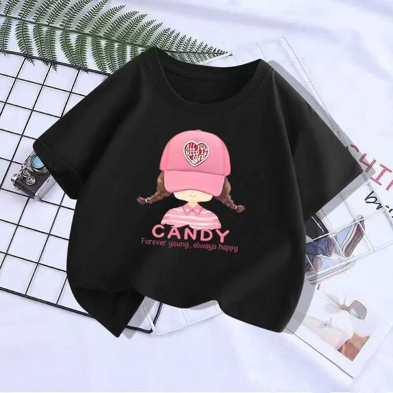 Childrens Short Sleeve Modal T-shirt Little Girls Fashion Half Sleeve Top Girls Pink Top Trend Girl Clothes Boys ClothesT250306