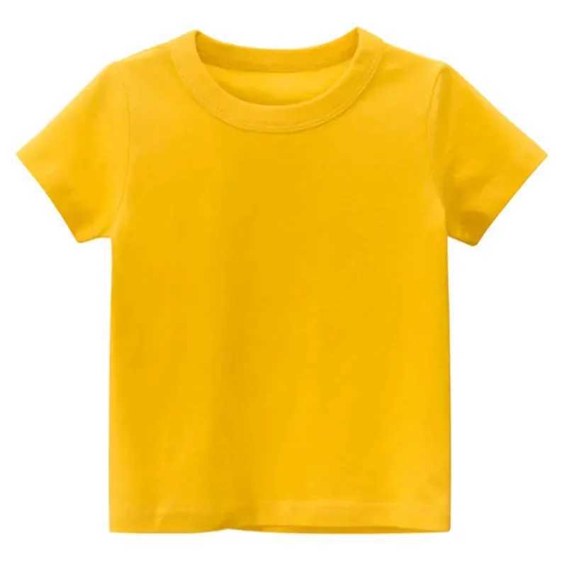 Kids Plain T Shirt Tops for Child Boys Girls Baby pure color Blank Clothes White Black Children Summer Tees 1-16 YearsT250306