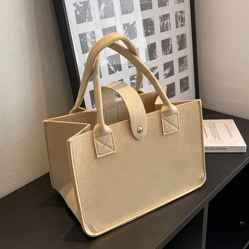 New Shopping Handbag Women's 2023 Handbag Large Capacity Open Fashion Felt Shopping design Tote Woven Bag Shop Online