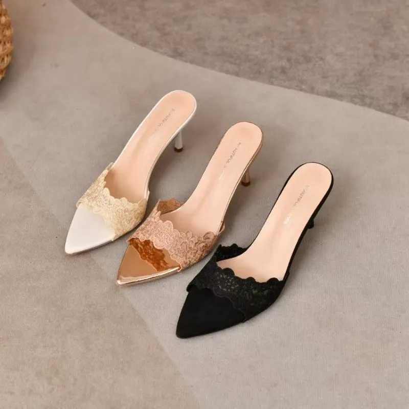 Summer High-heeled Slippers Wens Elegant New Sandals Stylish Stiletto H Luxury Designer High H Womens Shoes Y250306