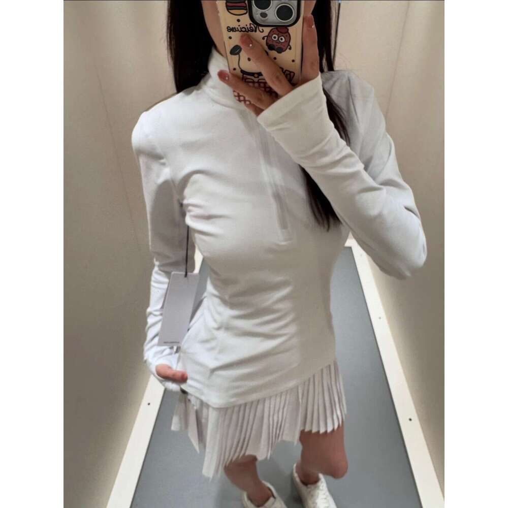 New Product: Half Zip Small Stand Up Collar Waist Yoga Top, Sports Tennis Style Long Sleeved Jacket, Slim Fit
