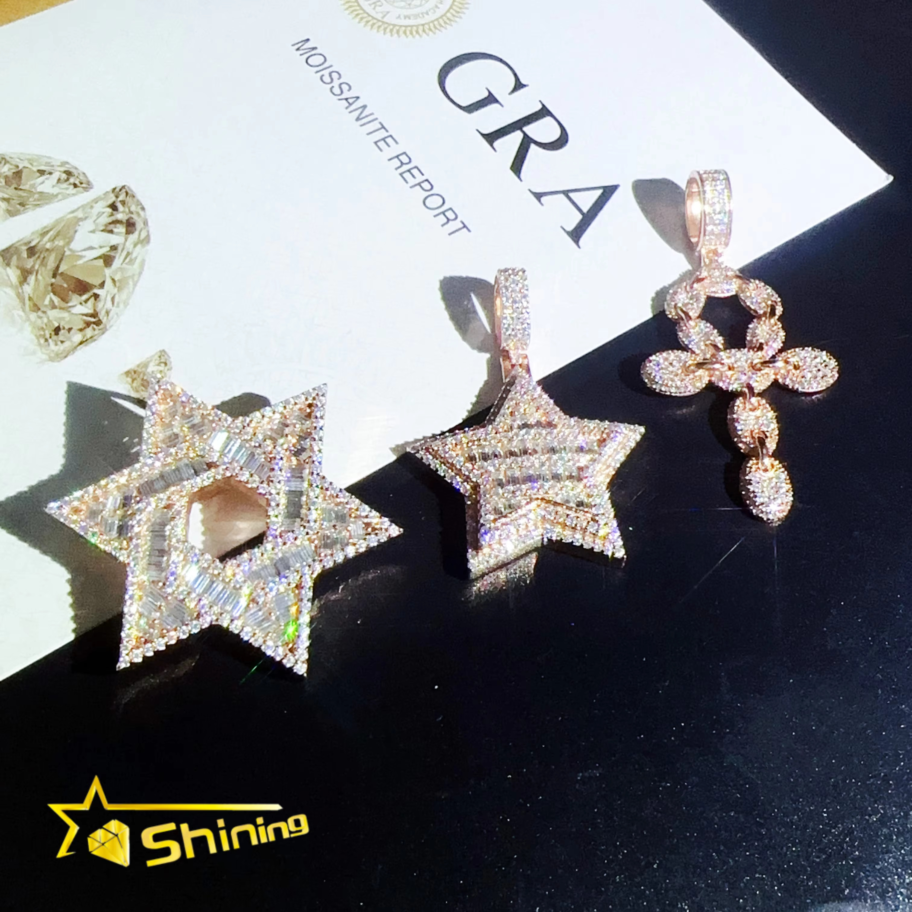 Custom Iced Out Cross Pendants 925 Silver Moissanite Diamond Men Women Fashion Designs Necklace Pendant