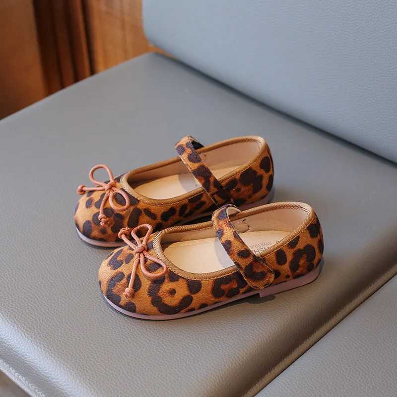Children Flats Vintage Leopard Fahion Girls Shoes Spring Autumn Kids School Party Wedding Soft PU Leather Shoes For GirlT250306