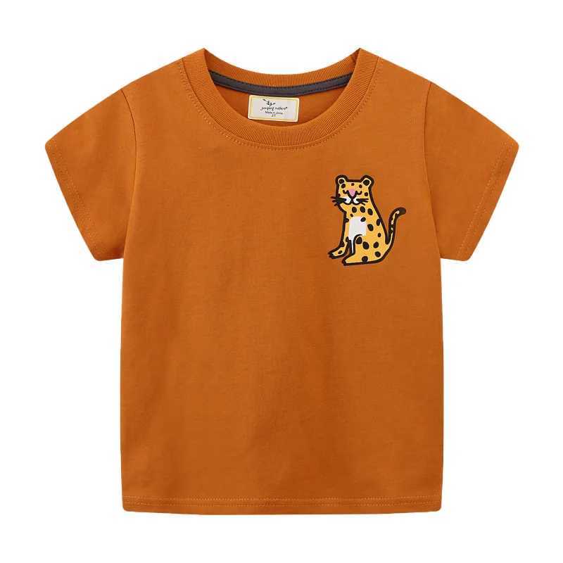 Jumping Meters 2-7T New Arrival Summer Boys Girls Tees Animals Tshirts Print Kids Tops Cotton Fashion Baby ClothingT250306