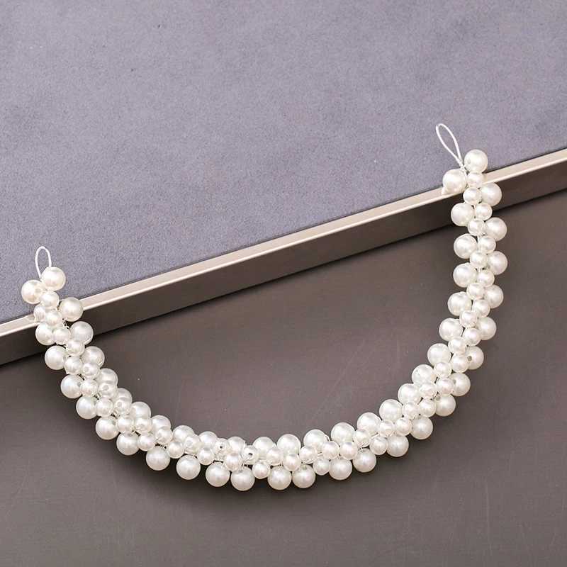 Pearl Crystal Bridal band Hairband Rhinestone Wedding Hair Accessories Jewelry Vine For Wen Bride Tiara band piece X250306