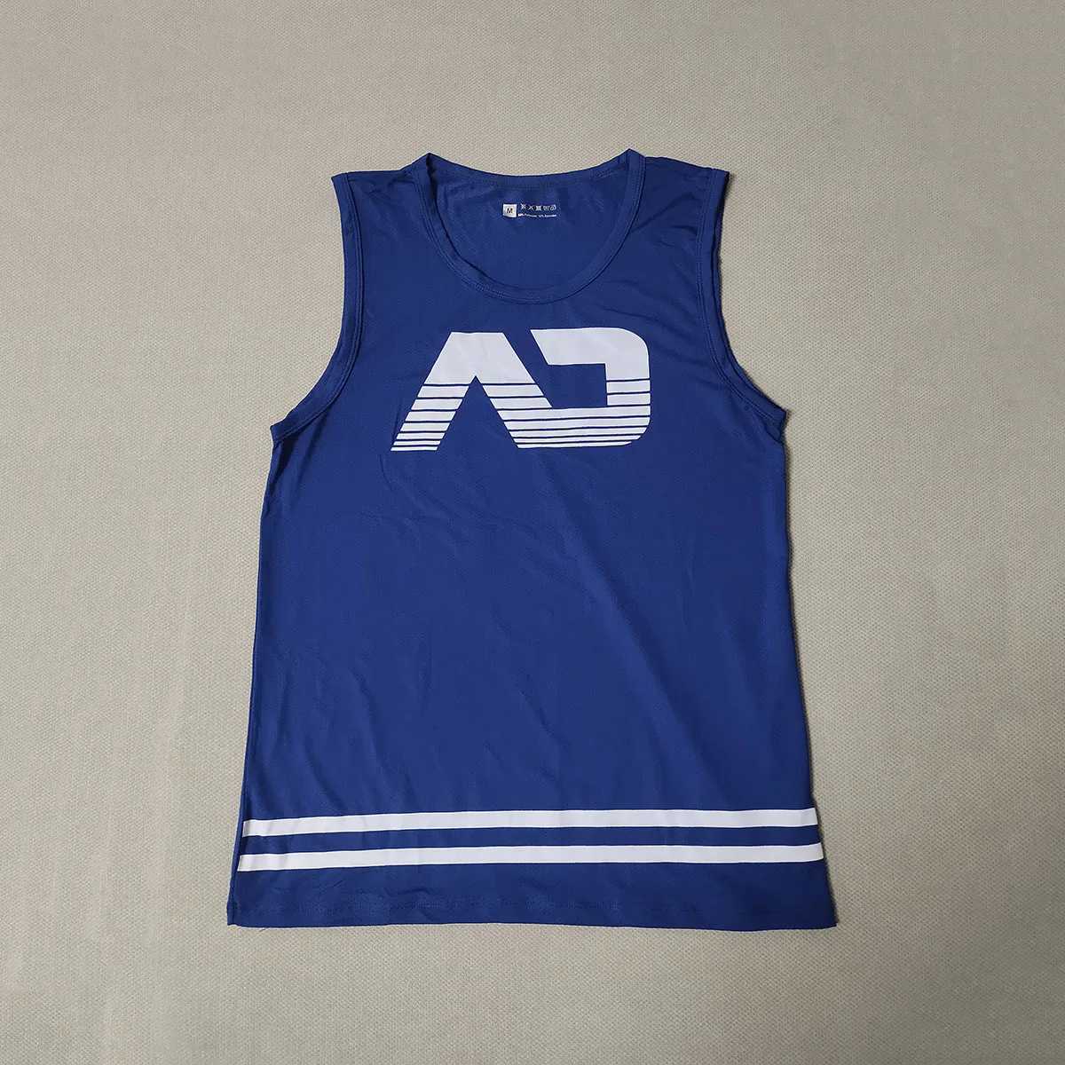 Addicted Mens sleeveless top ad printed mesh breathable cool quick drying sports sexy vestT250318