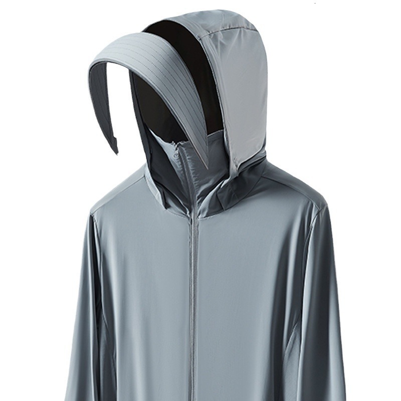 Cloud original gauze ice feeling sun protection for women, breathable and UV resistant, detachable large brim men's skin clothing tracksuit