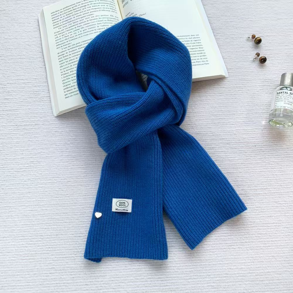 T232 new soft 100% pure wool vertical pit scarf solid color light luxury versatile neck scarf female couple universal style