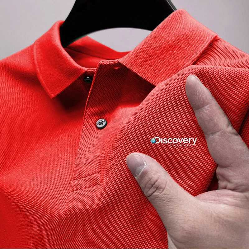 Mens Fashion Polo Shirt Summer Button Casual Mens Polo Shirt Solid Color T-shirt Brand Short Sleeve Casual Weight Loss Top X250306