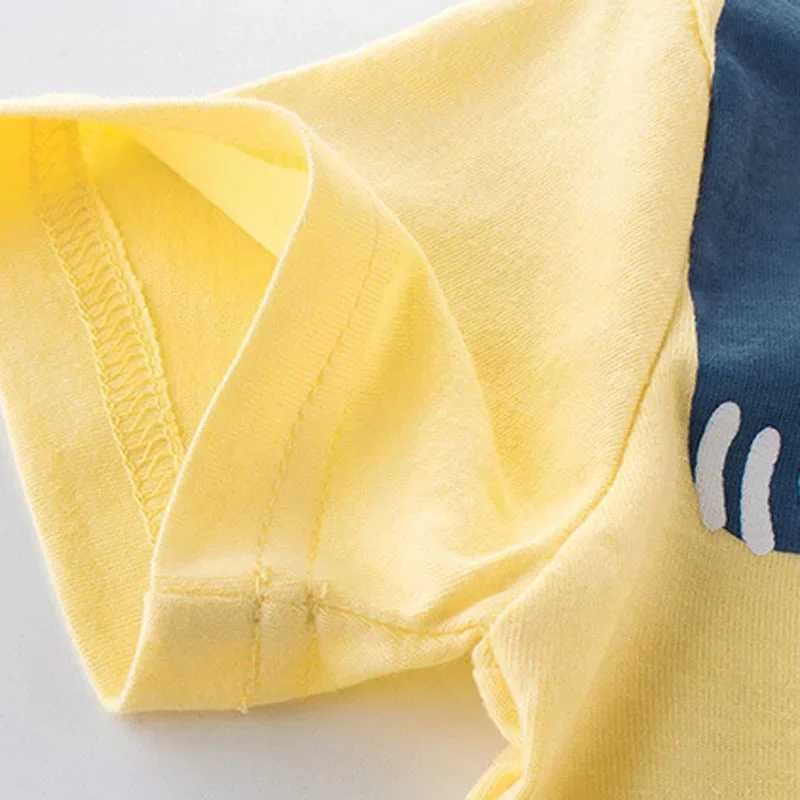 2025 Summer Cartoon Elephant T Shirt Boys Girls Animals Short Sleeve O-Neck T-Shirts Kids Clothes Toddler Cotton TopsT250306