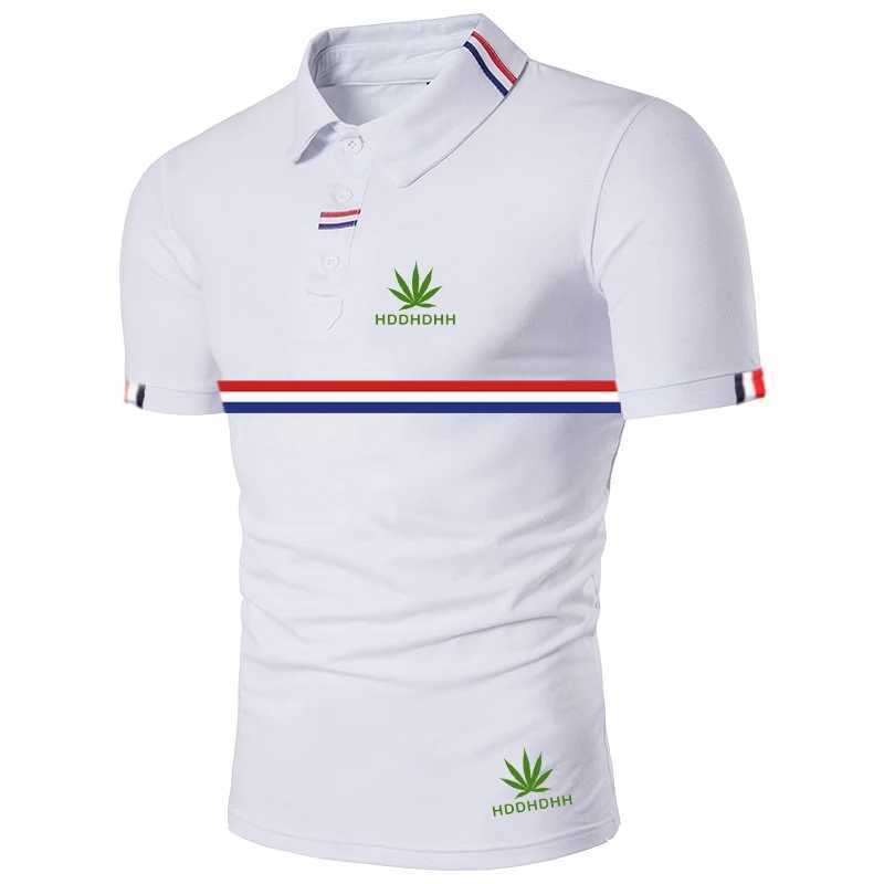HDDHDHH Brand Printed Polo Striped Decorative T-shirt Lapel Clothing Shirts Short Sleeve For Men Casual Solid Color Top X250306