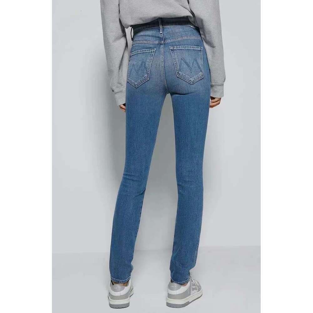 High-Quality Mo New Arrival Elastic Solid Jeans High Waist Quality Slim Fit Small Feet Denim Pants For Women