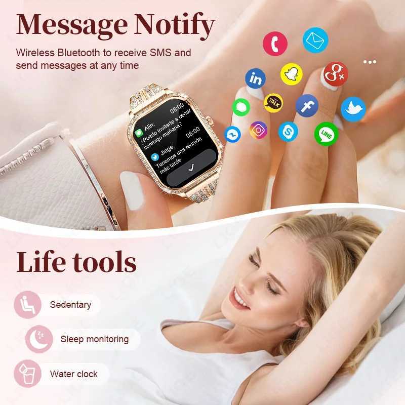 LIGE Smart Watches for Women Waterproof BT Call Fitness Tracker Smartwatch Women Digital Womens Watch Heart Rate Monitor M250227