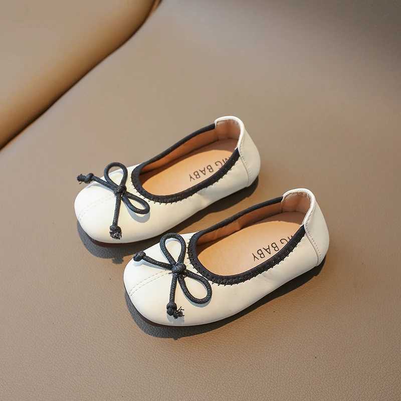 Children Mary Janes Slip-on Bowknot Pu Leather Kids Flat Shoes Shallow Three Colors Light Non-slip Autumn Girls Shoe 21-35T250306