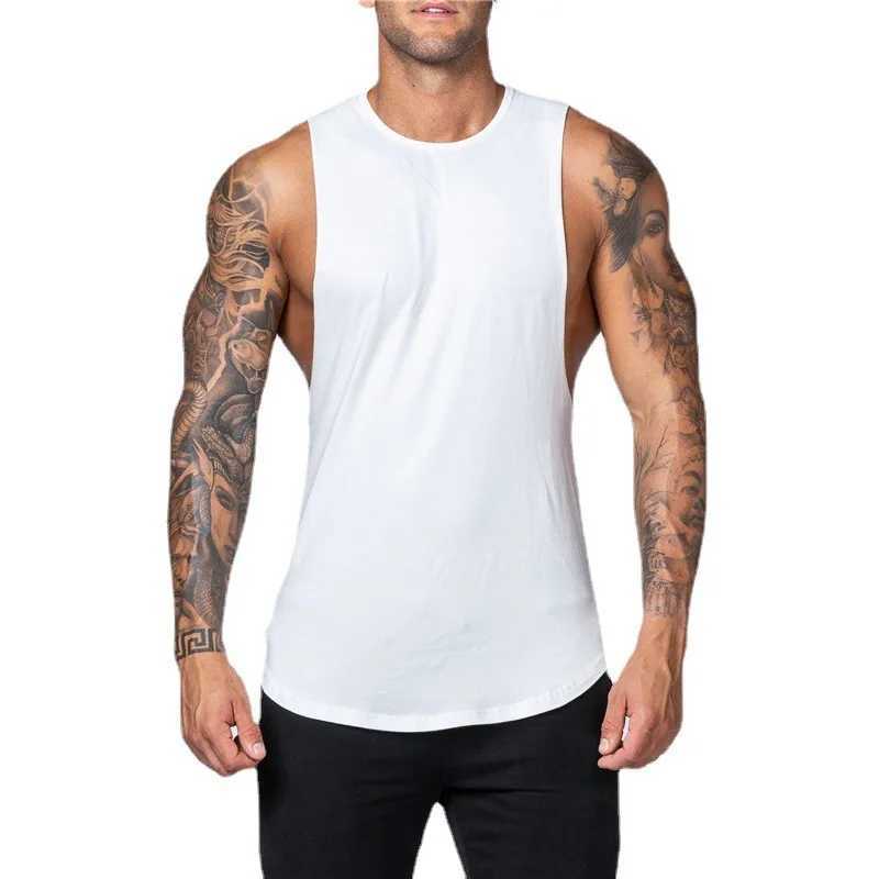 Summer Gym Training Tank Top Mens Loose Sleeveless T-shirt Basketball Sweatshirt CanvasT250318