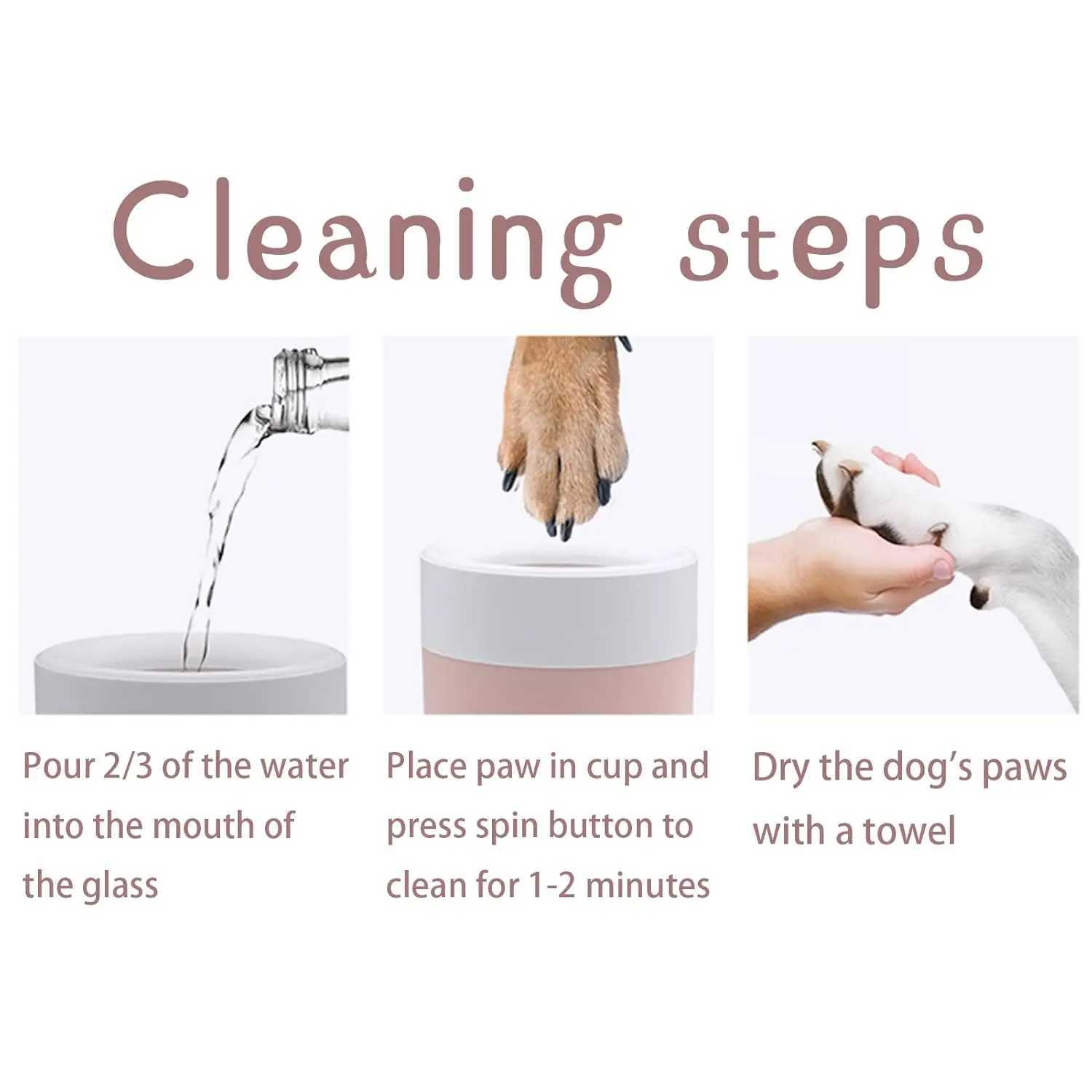 Portable Dog Paw Washer Foot Cleaner Pet paw automatic foot washer foot cup press button dog and cat shower tool M250306