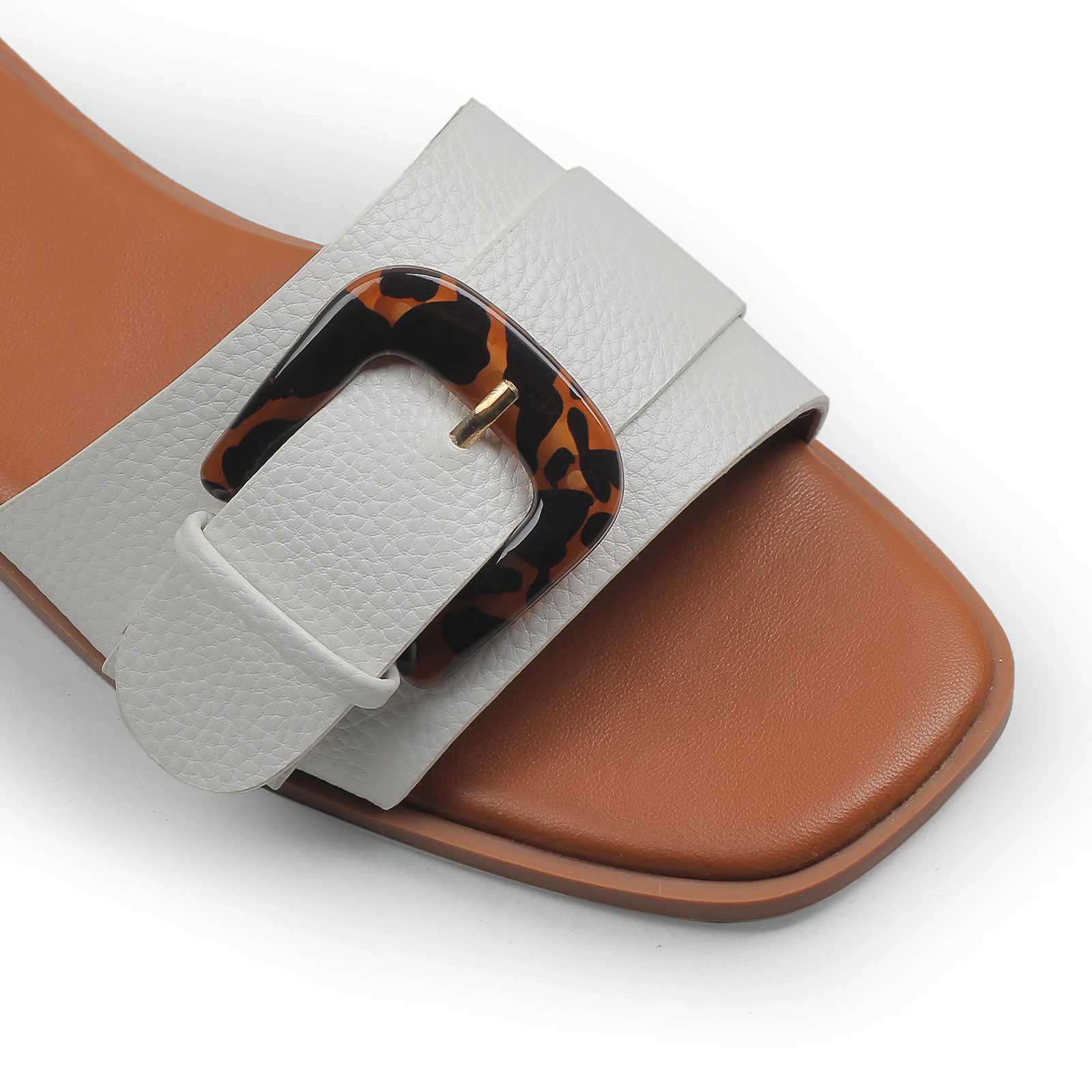 Wen Square Toe Sandals for Wen Dressy Summer Slip butt Flat Sandals Y250306