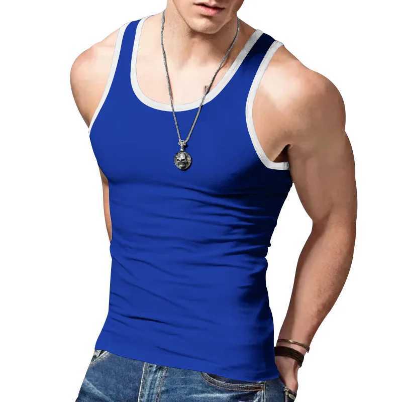 2024 New Mens Tank Top Trendy Straddle Sports Casual Summer Bottom Multi Color Sweatshirt Vest for MenT250318