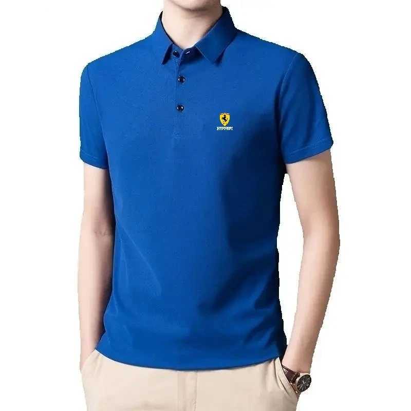 New summer high-quality short sleeved polo shirt for men fashionable casual sporty breathable and cool top X250306