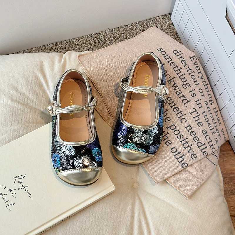 Children Mary Jane Leather Princess Shoes for Girls 2024 Spring New Soft Sole Party Sweet Shallow Mouth Cute Baby Single ShoesT250306