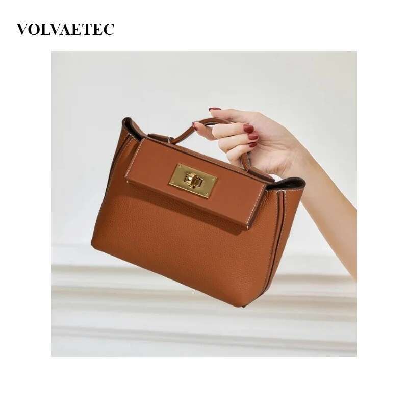 VOAETEC Real Leather Women's High Sense 2025 New Commuter Versatile Dumpg Texture Portable Shoulder Messenger Bag