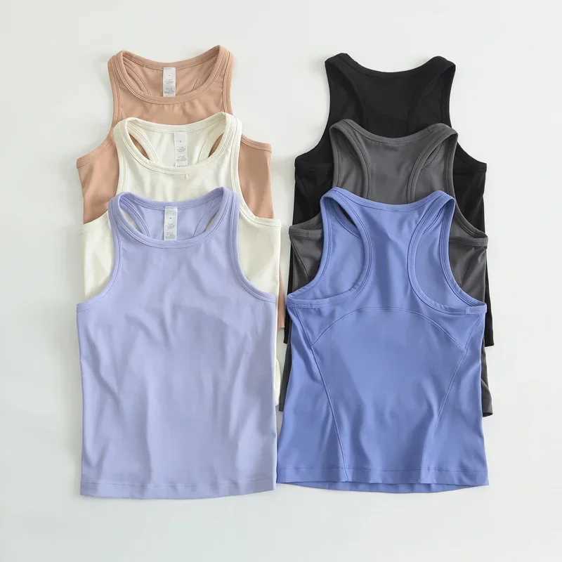 Dupe Womens Waist-Length Racerback Tank Top Buttery-soft Four-way Stretch Tight Fit Yoga Shirts Summer Breathable Sports VestT250318