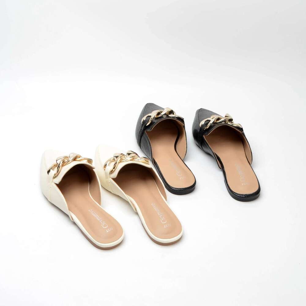 Fashinable chain casual office lady comfortable muller slippers sandals