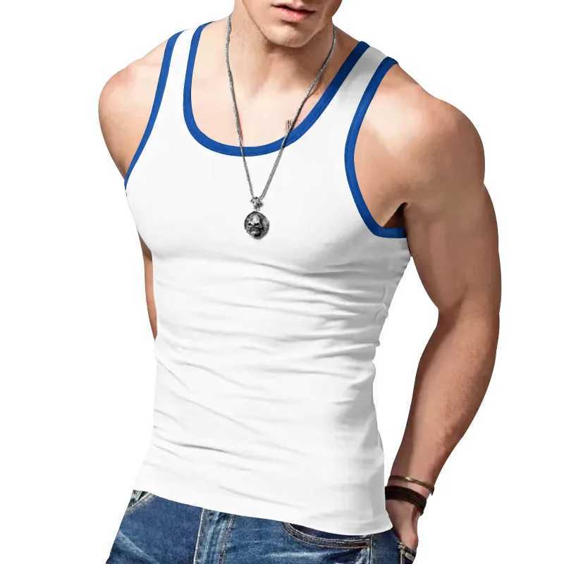 2024 New Mens Tank Top Trendy Straddle Sports Casual Summer Bottom Multi Color Sweatshirt Vest for MenT250318