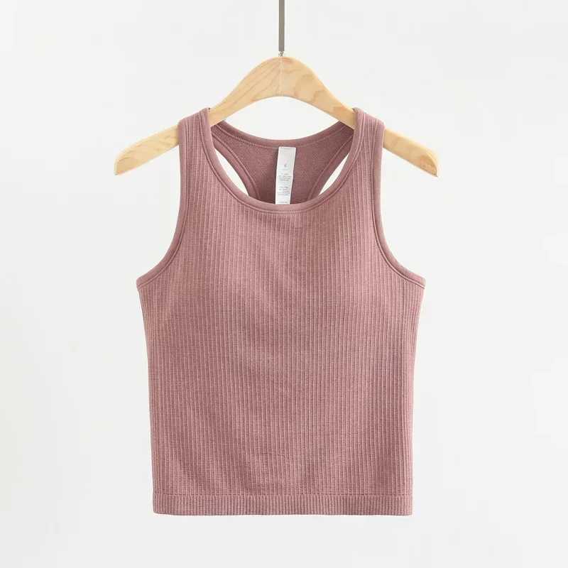 Dupe Yoga Tank Tops Women Fitness Sleeveless Cami Sports Shirts Slim Ribbed Running Gym Crop Vest Built In Bra TopT250318