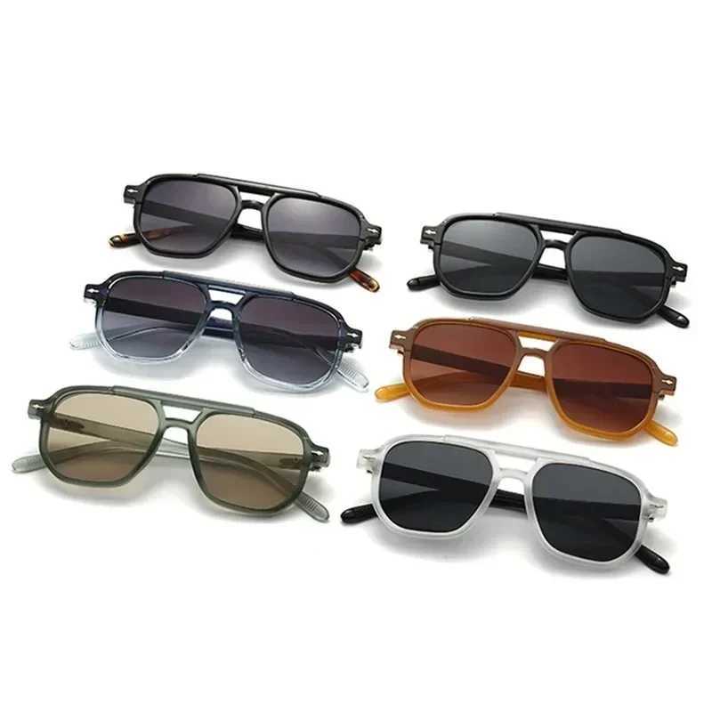Luxury Square Sunglasses Women Gradient Shades New Fashion Brand Designer Rivets Men Driving Sun Glasses UV400XJ250306