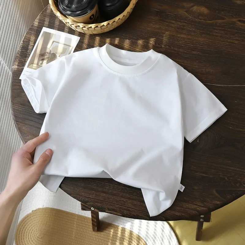 Childrens Cotton Short Sleeve White Red Black T-shirt Girls Summer Baby Clothes Kids Boys Tops T250603