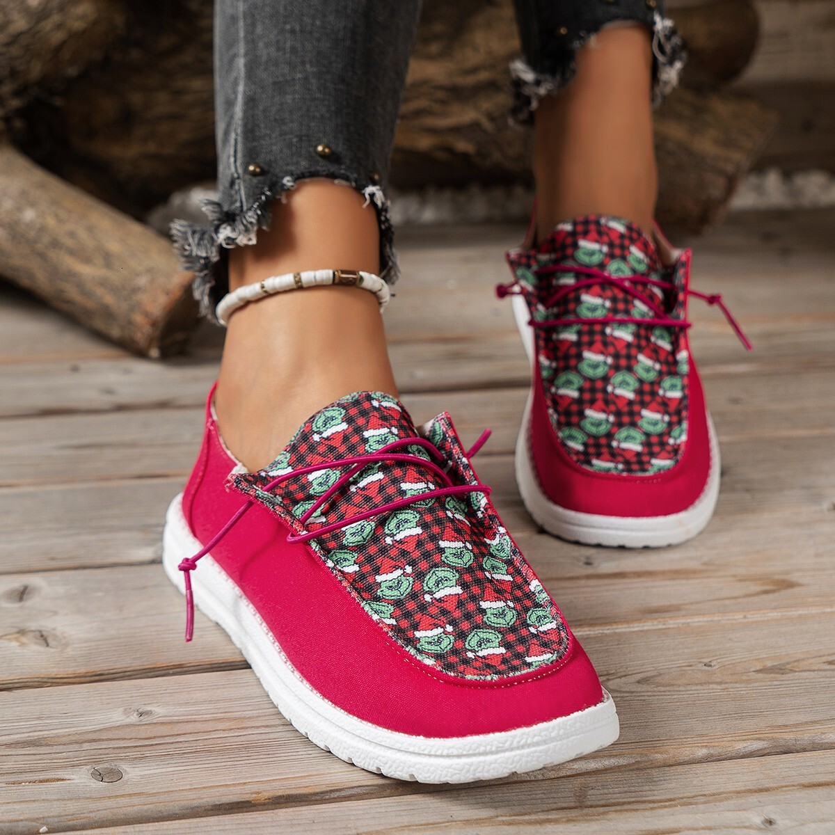 Wind Pattern 2025 Casual Single Shoe Large Women's Thick Bottom Autumn/Winter Multi Color New Style ddmykukumalu