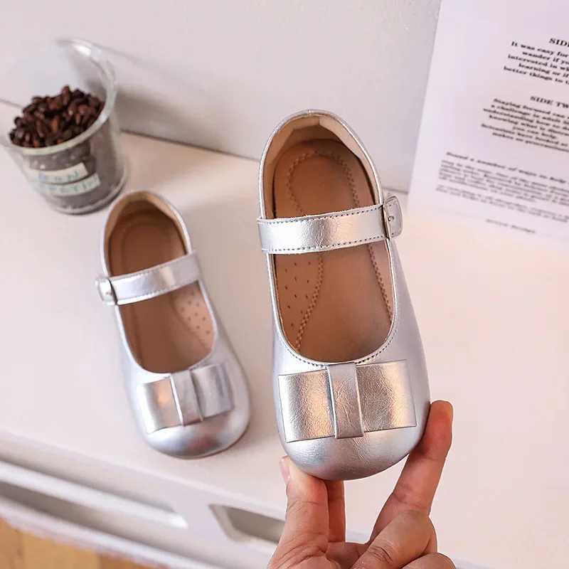 Autumn Childrens Flats Soft Microfiber Fashion Bow Mary Jane Baby Girls Casual Shoes Spring Antiskid Outsole Kids Evening ShoesT250306
