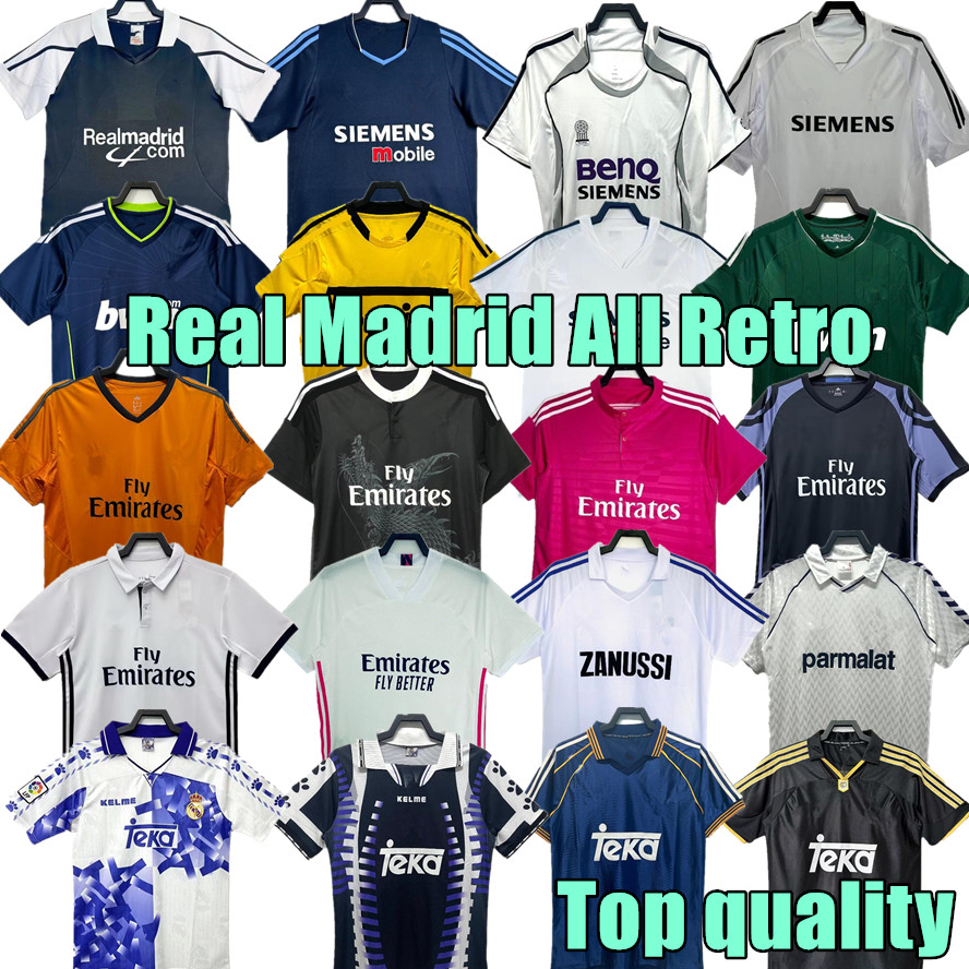 98 99 Retro rEAlS MadridS Soccer Jerseys RONALDO Football shirts KAKA GUTI ZIDANE RAUL Ramos SEEDORF CARLOS 84/85 - 20/21 all Retro MadridS Soccer shirts designer t shirt
