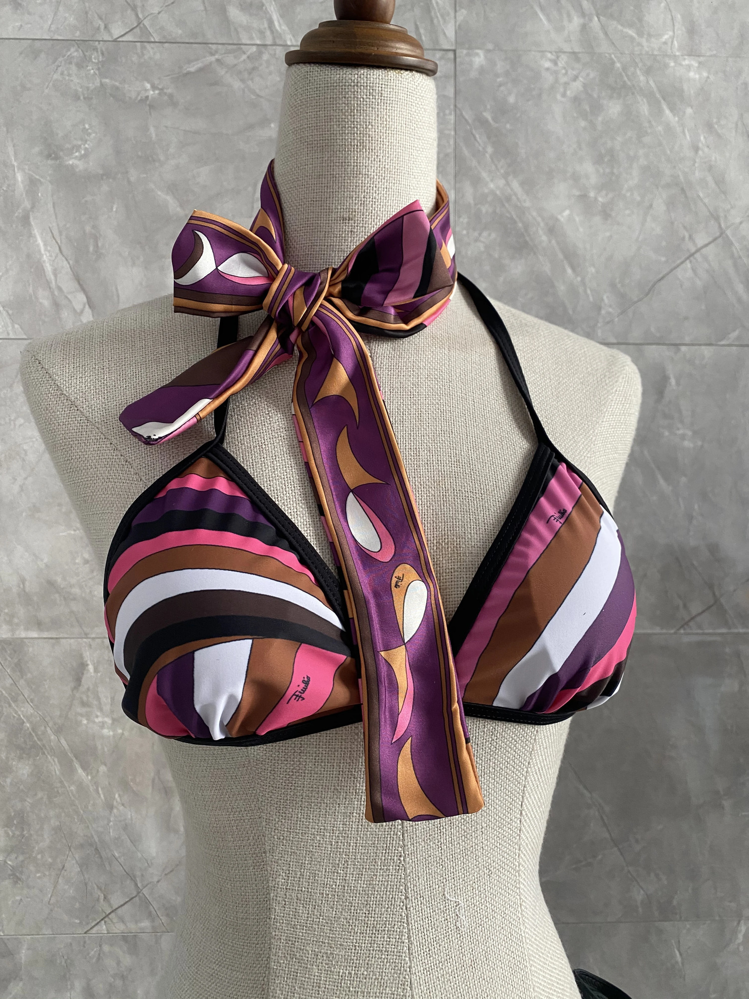 Bikini With Headband Scarf Swimwear Women Swimsuit Beachwear 250306