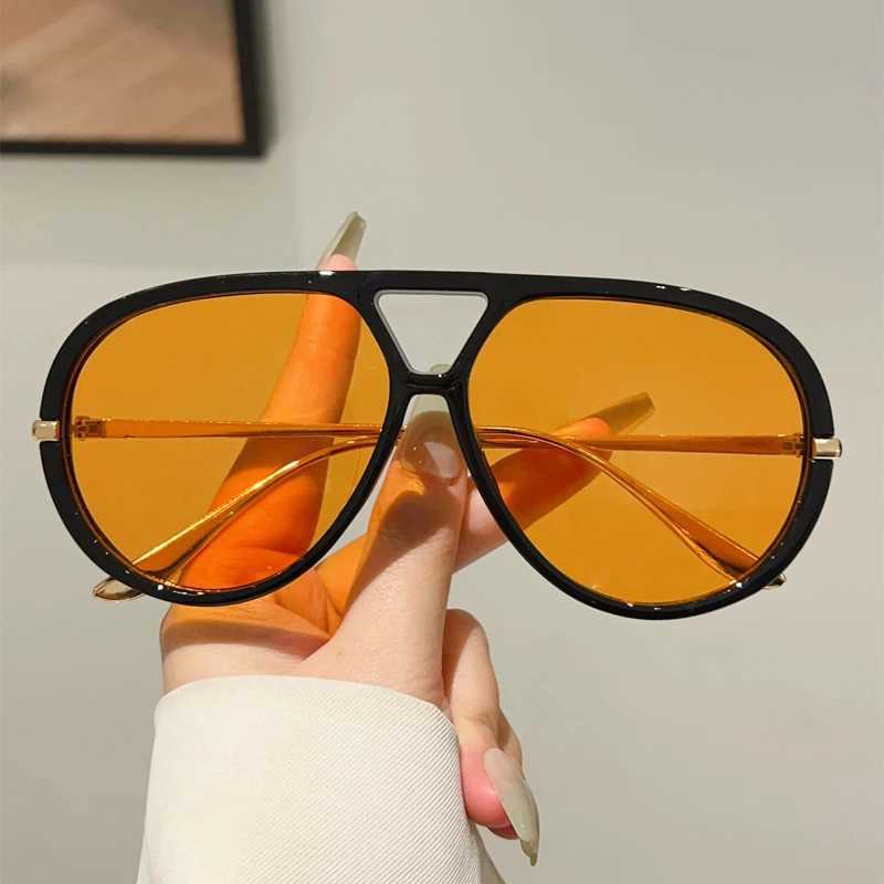 KAMMPT Oversized Pilot Sunglasses 2025 New in Vintage Double Bridge Sun Glasses Women Trendy Luxury Brand Design Outdoor ShadesXJ250306