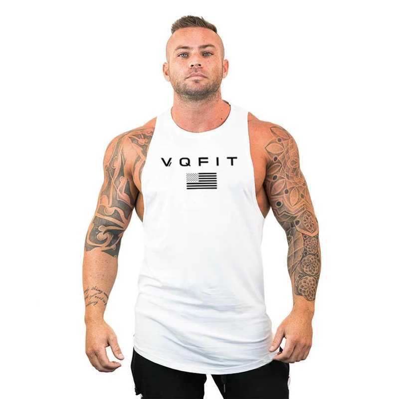Mens tank tops shirt gym tank top fitness clothing vest sleeveless cotton man canotte bodybuilding ropa hombre man clothes wearT250318