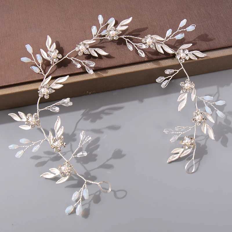 Pearl Crystal Bridal band Hairband Rhinestone Wedding Hair Accessories Jewelry Vine For Wen Bride Tiara band piece X250306