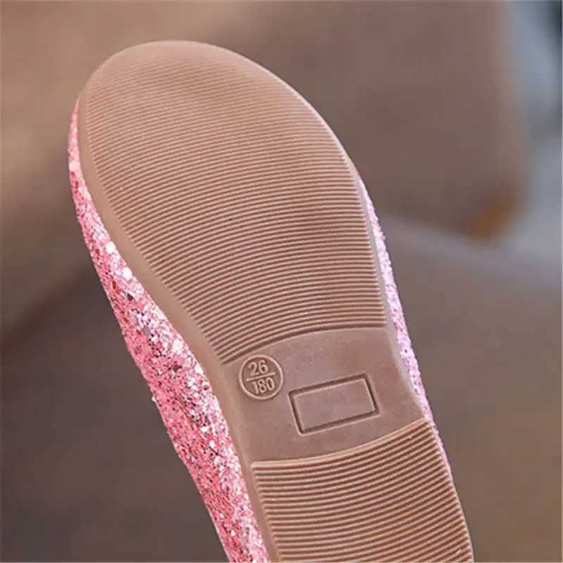 Girls Princess Shoes Spring Autumn Baby Soft Sole Dance Ballet Flats Three Color Kids Pink Bling Cute Footwear 26-35T250306