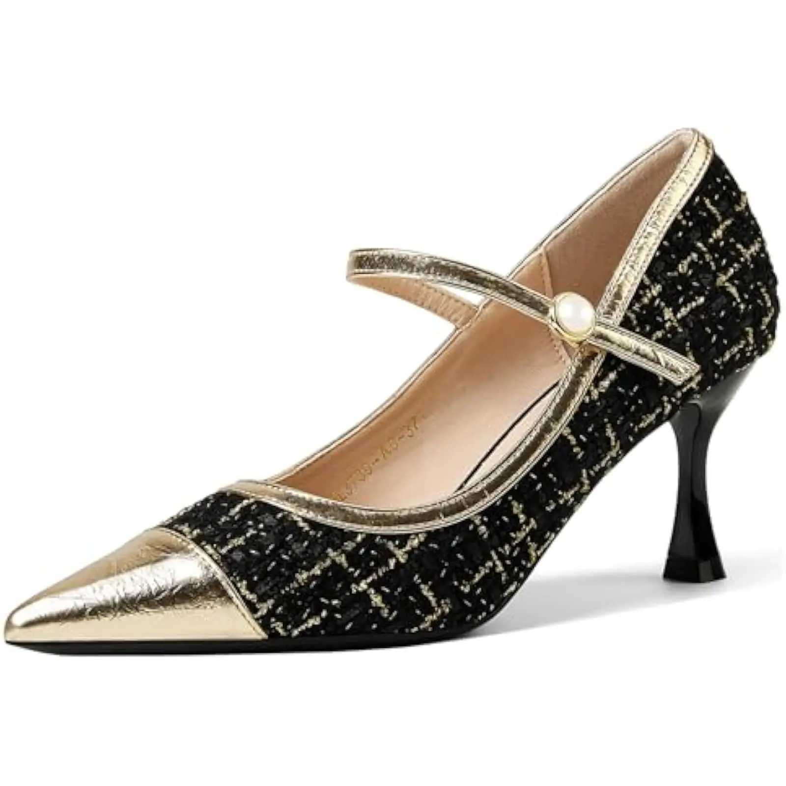 The kitten foot pump of Wen Mary Jane designed pearl buckle sparkling strap and patented toe spot - very suitable for shape Y250306
