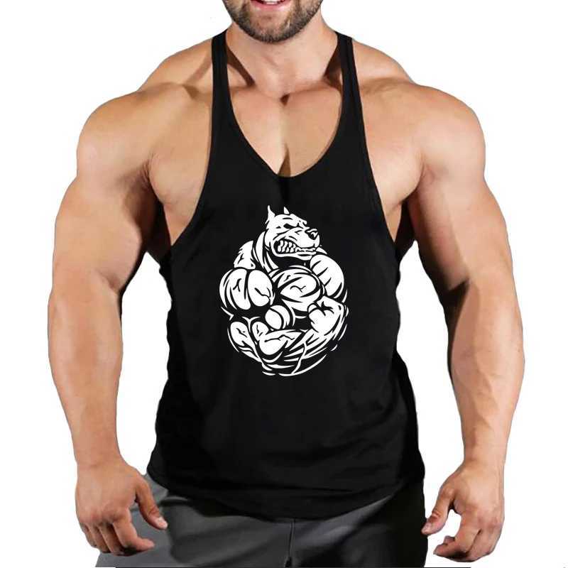 Fitness Man Gym Clothing Bodybuilding Shirt Men Mens Vest Sleeveless Sweatshirt Stringer T-shirts Suspenders Man Top SingletT250318