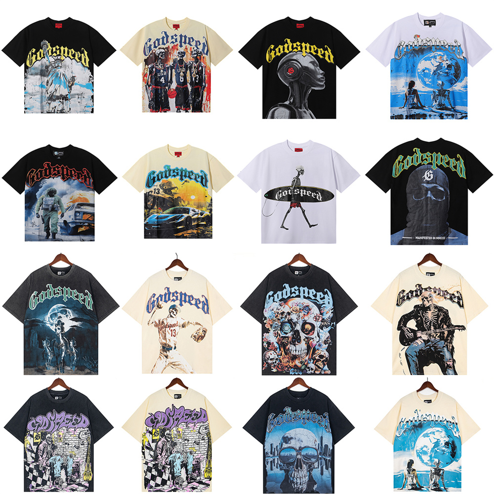 2025 Godspeed Designer T Shirt Mens Tees Wear Summer Round Neck Sweat Absorbing Short Sleeves Outdoor Breathable Cotton Godspeeds Designer Shirts Tshirts Tops