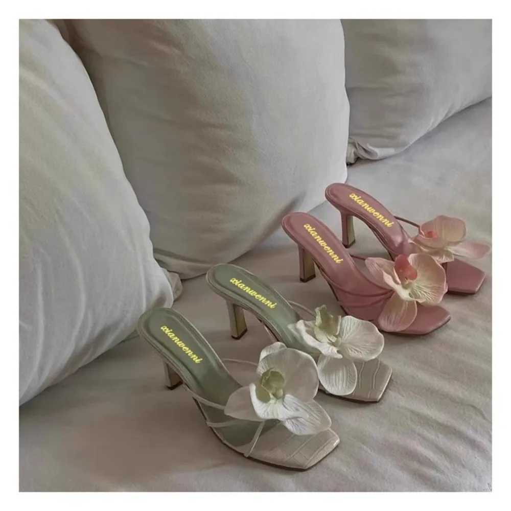 Wens Slippers Casual Fiable High Quality Shoes for Wen Shallow Wen Sandals Elegant Flowers Design Wens Slippers Y250306