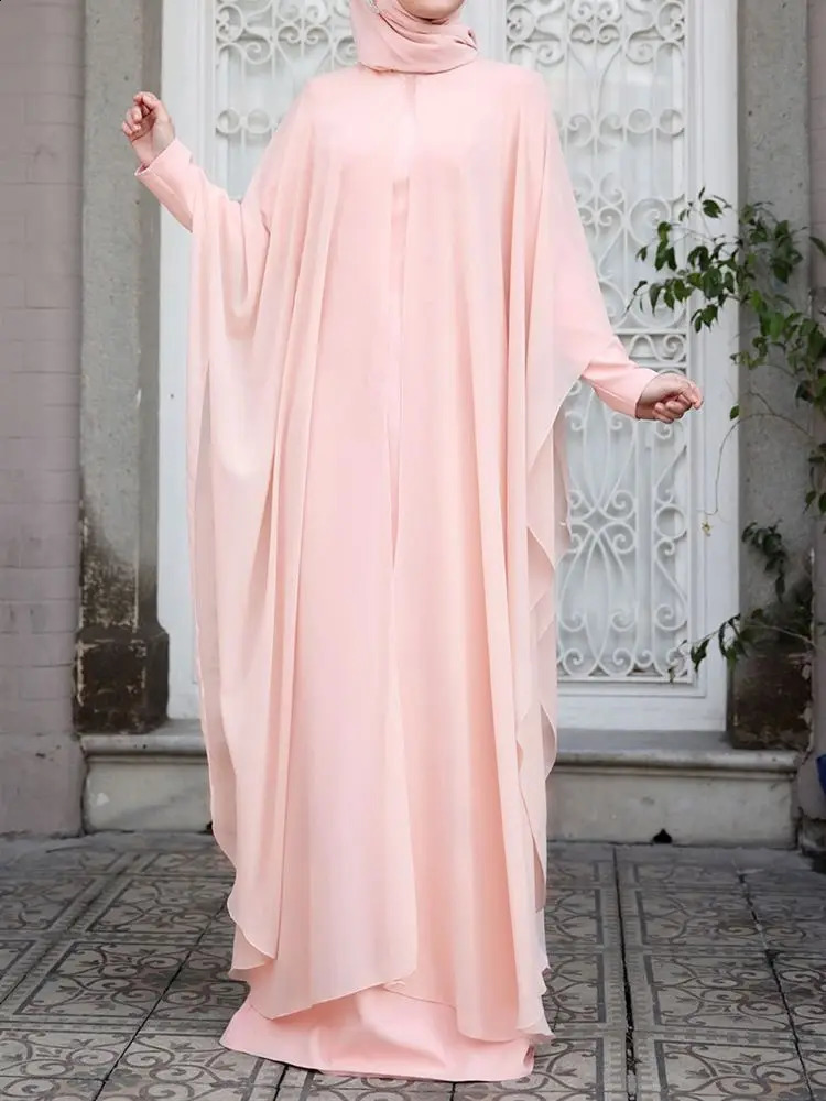 ZANZEA Women Fashion Eid Mubarek Muslim Dresses Robe Abaya Long Sleeve Hijab Vestidos Abayas Chiffon For Women Isamic Clothing 250305