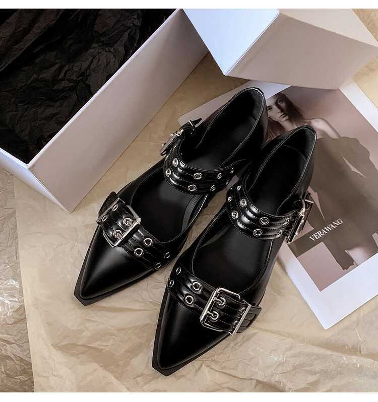 Wen Flat with Shoes 2024 Designer Luxury Button Fi Womens Flat Shoes Slingback Pointed Toe Casual Fem Sandals Mes Y250306