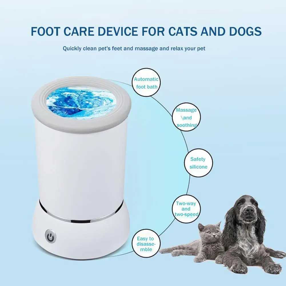 Automatic Dog Paw Washer Usb Rechargeable Pet Paw Cleaner Cup Remove Dust Dirt Silicone Dog Paw Cleaning Bucket Accessories M250306